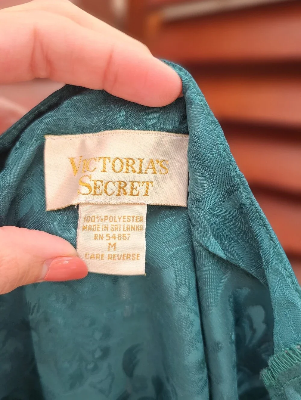 Vintage 90s Victoria’s Secret Deep Green Jacquard Satin Pajama Set M